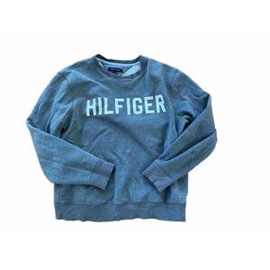 Tommy Hilfiger Sweatshirt Spellout Grey Womens Logo Activewear Large